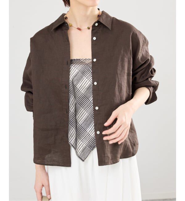 IENA「《予約》リネンワイドショートシャツ」|シャツ・ブラウス|