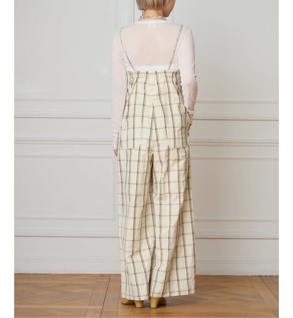 IENA LA BOUCLE「IENA LA BOUCLE P/Lチェックベアオールインワン」|オールインワン|