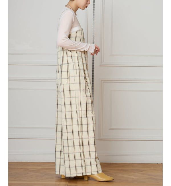 IENA LA BOUCLE「IENA LA BOUCLE P/Lチェックベアオールインワン」|オールインワン|