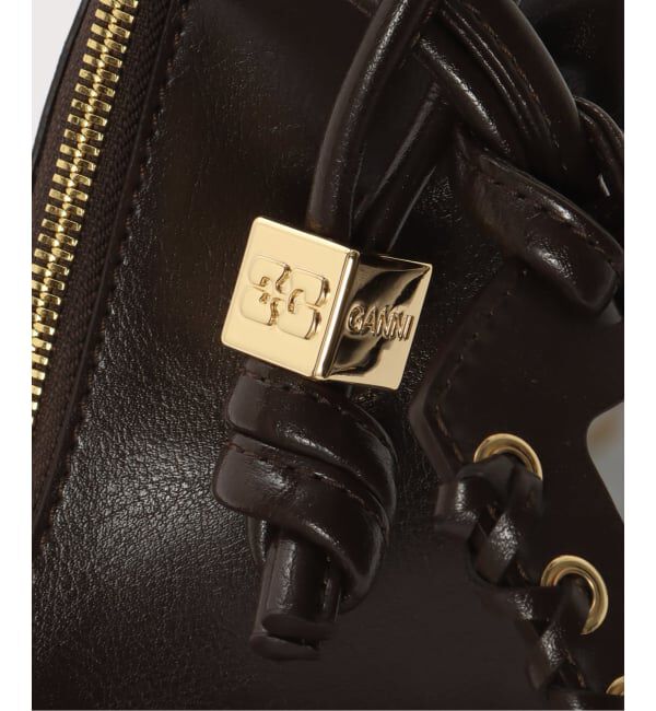 PULP「GANNI / ガニー Ganni Bou Card Holder Grained Gold」|名刺入れ・カードケース|