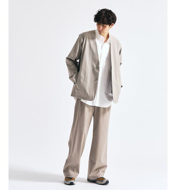 417 EDIFICE「【FREE MOTION】 カーディガンジャケット」|ノーカラージャケット|