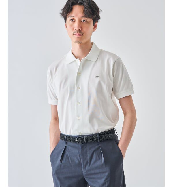 EDIFICE「《予約》LACOSTE(ラコステ) 別注 フルオープン ロングスリーブポロシャツ」|Tシャツ・カットソー|