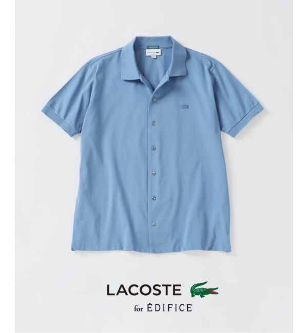 EDIFICE「《予約》LACOSTE(ラコステ) 別注 フルオープン ロングスリーブポロシャツ」|Tシャツ・カットソー|ブルー