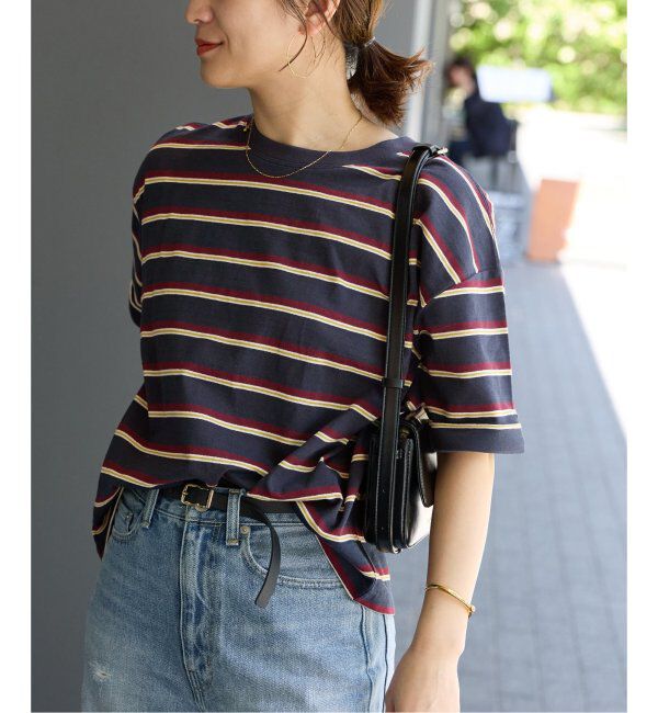 JOURNAL STANDARD「《追加4》汗ジミ防止ボーダービッグT」|Tシャツ・カットソー|ネイビー