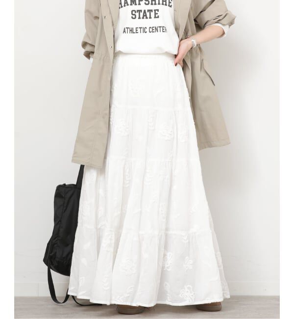 JOURNAL STANDARD relume「《予約》3Dシフリティアードスカート」|スカート|ホワイト