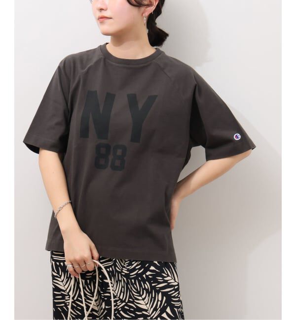 JOURNAL STANDARD relume「《予約》別注【Champion/チャンピオン】16s/1 Jersey TEE Bleach Wash：Tシャツ」|Tシャツ・カットソー|ブラック A