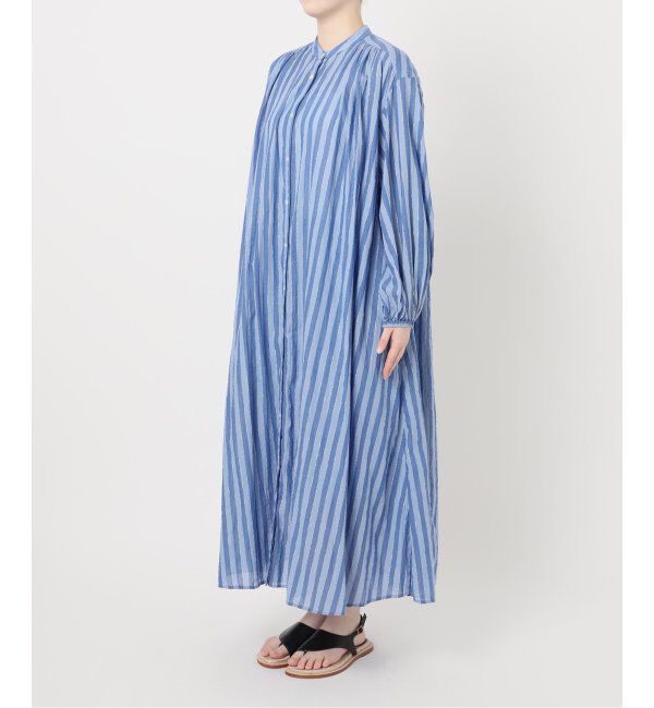 Spick and Span「HYU ストライプギャザーシャツワンピース」|ワンピース|