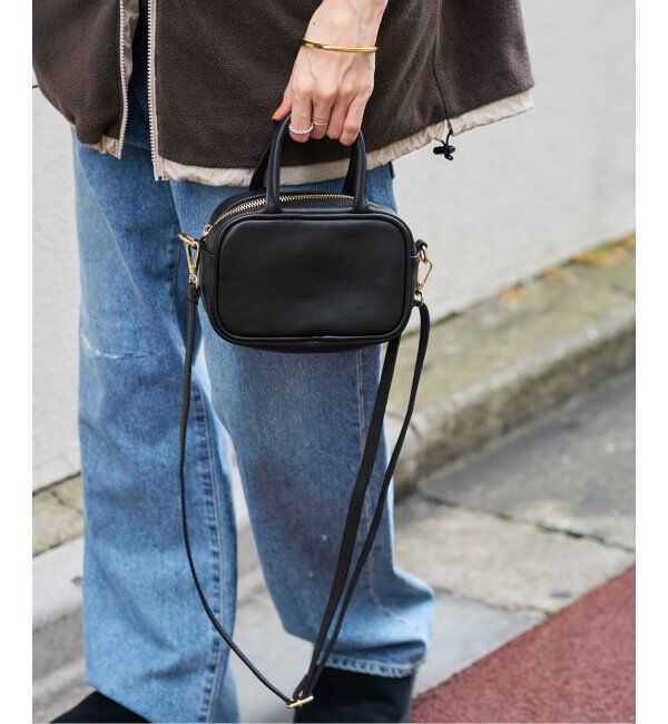 AULENTTI/オウレンティ MINI BOX スムースレザーshoulderバック
