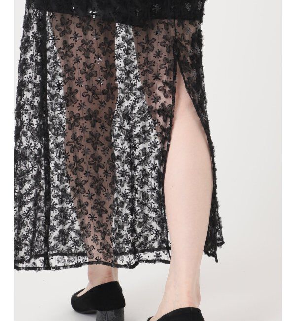 U by SPICK&SPAN「フラワーチュールシアースカート」|スカート|