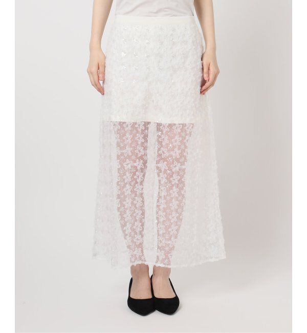U by SPICK&SPAN「フラワーチュールシアースカート」|スカート|