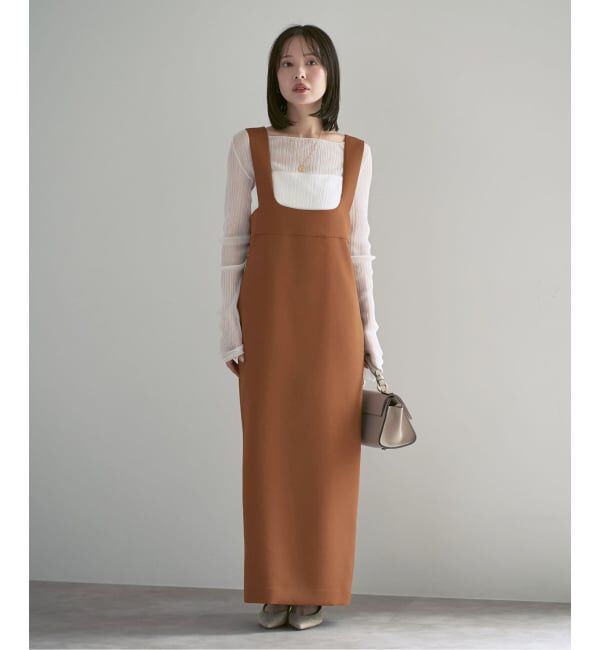 NOBLE「ラフィネダブルクロスソフトスクエアワンピース」|ワンピース|