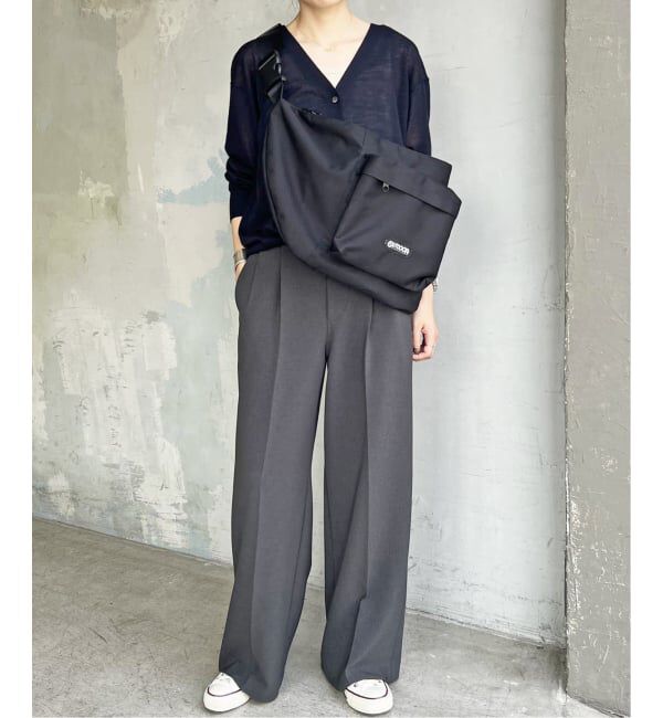 Spick and Span「《追加》ダブルクロスツータックパンツ」|スラックス|