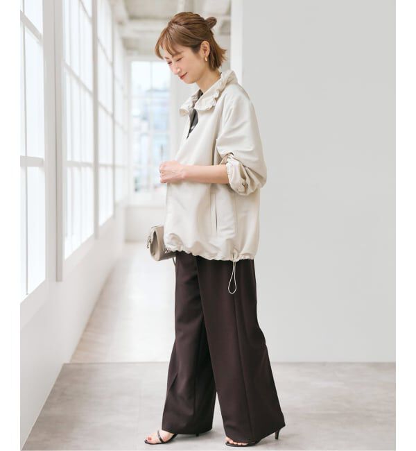 Spick and Span「《追加》ダブルクロスツータックパンツ」|スラックス|