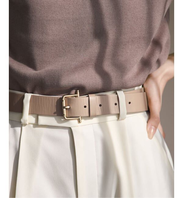 NOBLE「LEFIJE/レフィエ スムースレザーベルト(3cm)」|ベルト|ベージュ