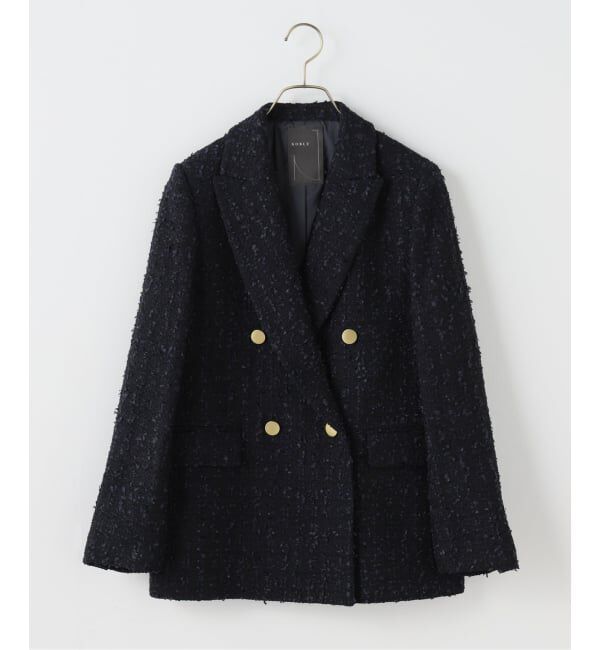 NOBLE「《WEB＆一部店舗限定》フラッグツイードピークドラペルジャケット」|テーラードジャケット|