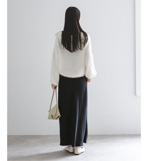 NOBLE「《新色・追加予約》キュプラサテンナローAラインスカート」|スカート|