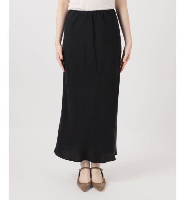 NOBLE「《新色・追加予約》キュプラサテンナローAラインスカート」|スカート|