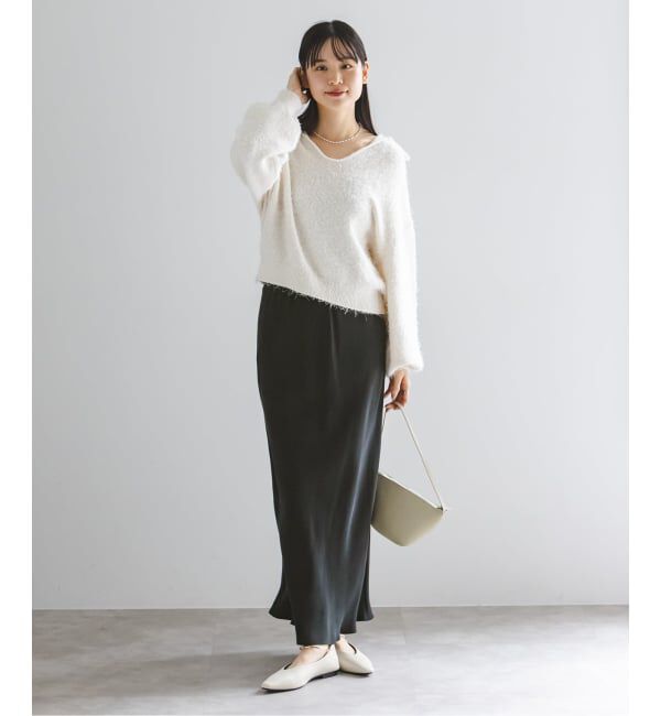 NOBLE「《新色・追加予約》キュプラサテンナローAラインスカート」|スカート|