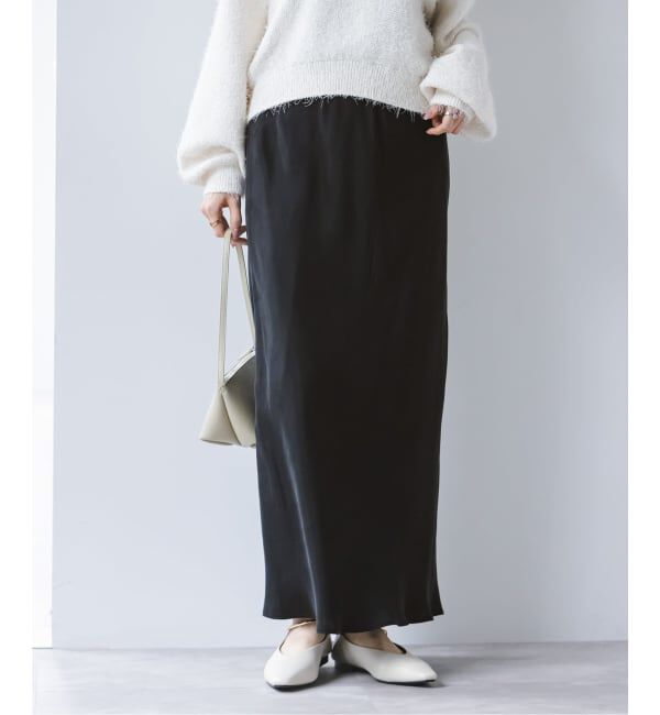 NOBLE「《新色・追加予約》キュプラサテンナローAラインスカート」|スカート|
