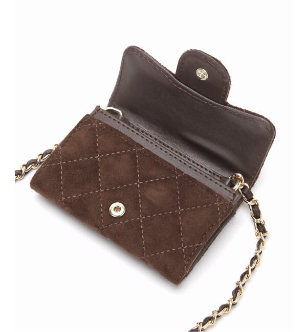 FRAMeWORK「VELETTO キルティングCHAINPOACH フェイクスウェード」|名刺入れ・カードケース|