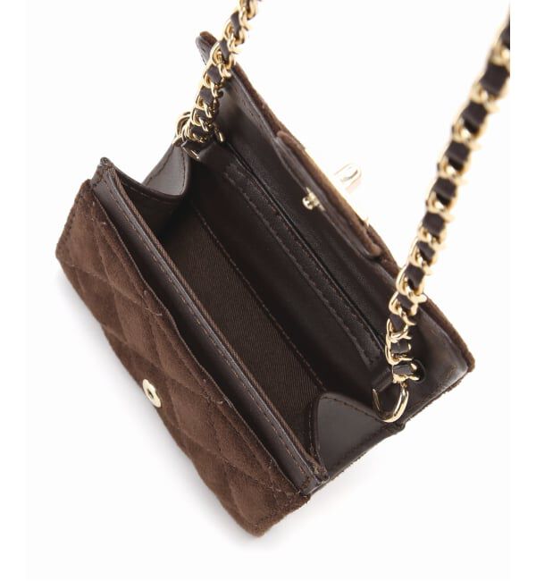 FRAMeWORK「VELETTO キルティングCHAINPOACH フェイクスウェード」|名刺入れ・カードケース|