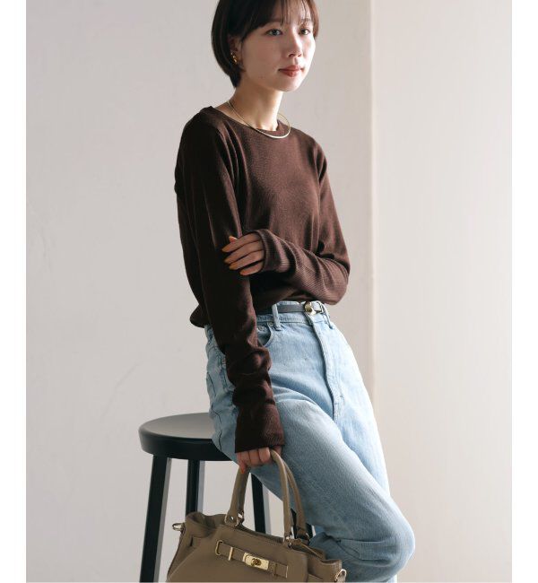  「《追加》【洗える】ウールテレコクルーネックカットソー」|Tシャツ・カットソー|