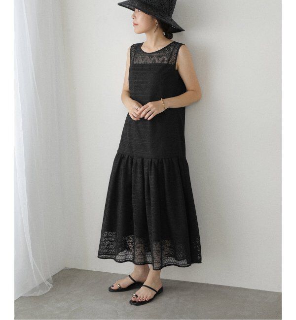  「【洗える】レースティアードワンピース」|ワンピース|