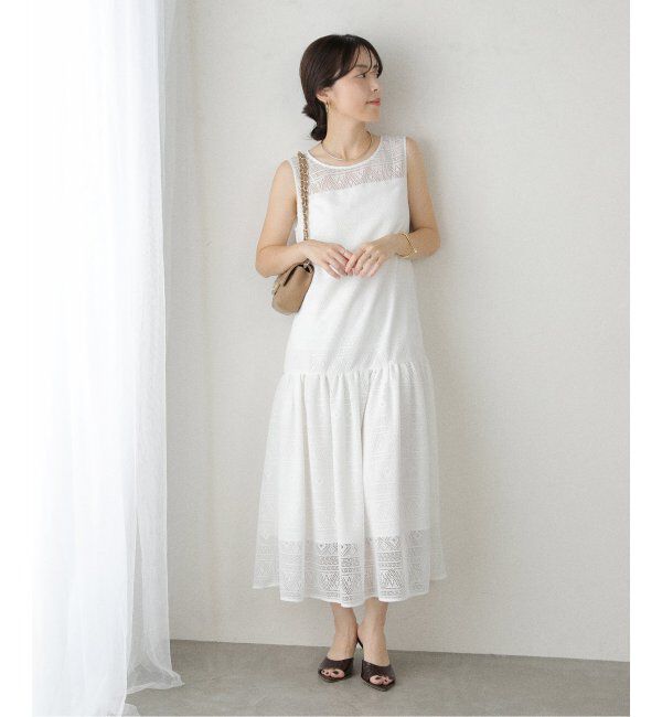  「【洗える】レースティアードワンピース」|ワンピース|