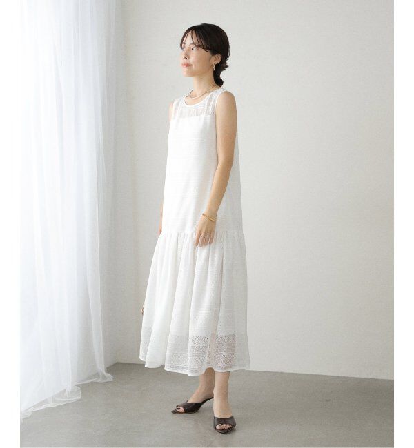  「【洗える】レースティアードワンピース」|ワンピース|