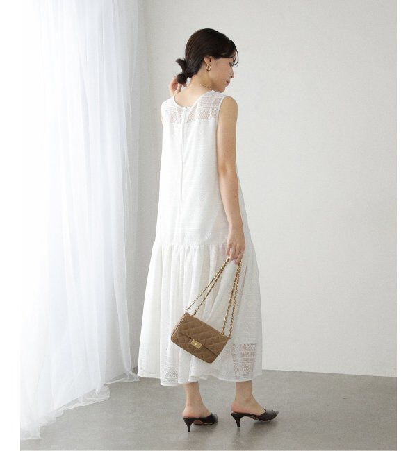  「【洗える】レースティアードワンピース」|ワンピース|