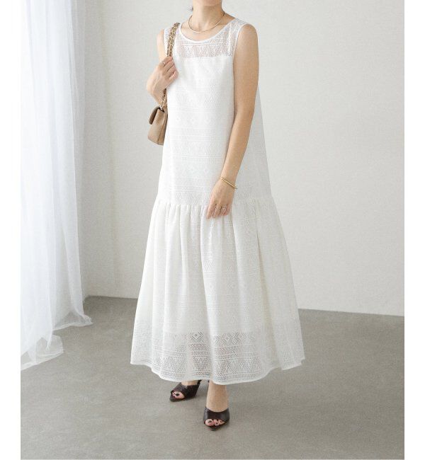  「【洗える】レースティアードワンピース」|ワンピース|