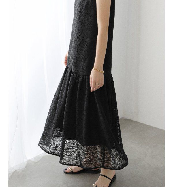  「【洗える】レースティアードワンピース」|ワンピース|