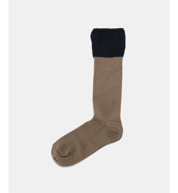  「MES CHAUSSETTES/メショセット レイヤードライク ワイドリブソックス」|ソックス|キャメル