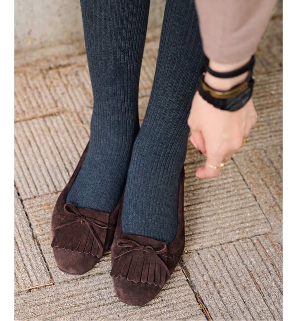  「《追加》レザーキルトタッセルフラット」|その他|ブラウン