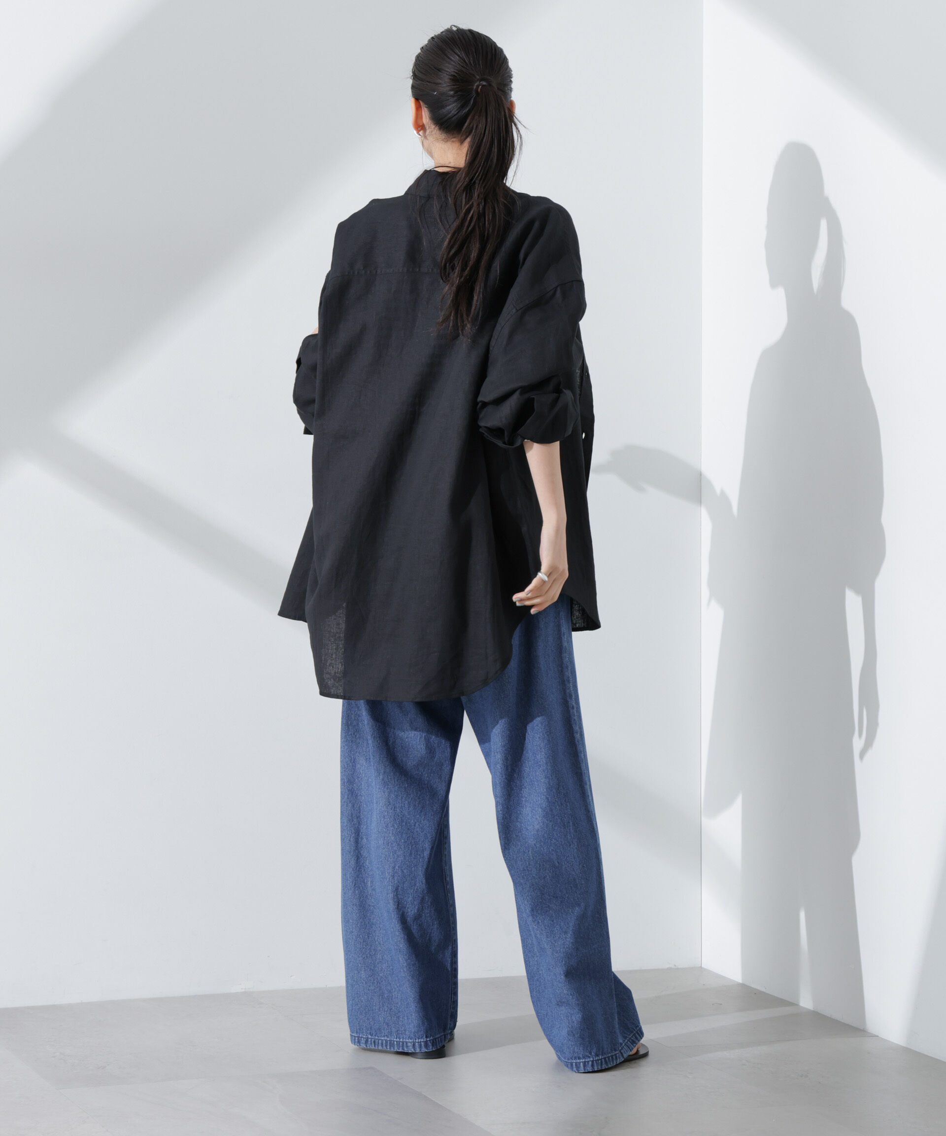 nano･universe「Anti Smell Linen ベーシックワイドシャツ」|シャツ・ブラウス|