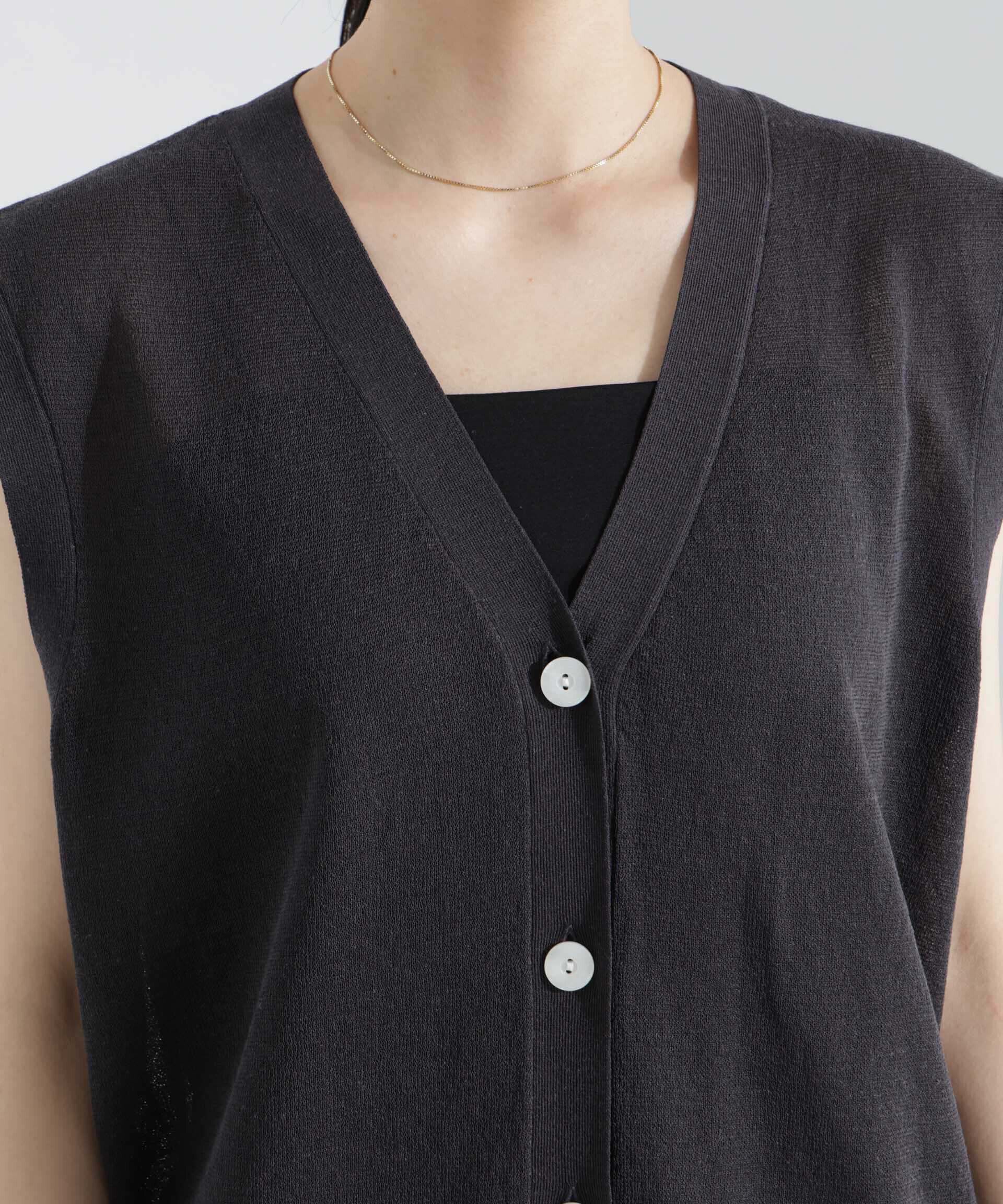 nano･universe「シアーミラノリブニットベスト」|ニット・セーター|