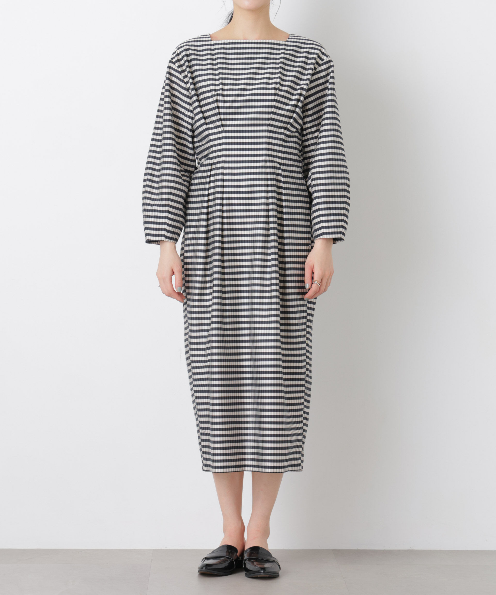 nano･universe「コンストラクテッドシェイプチェックワンピース」|ワンピース|