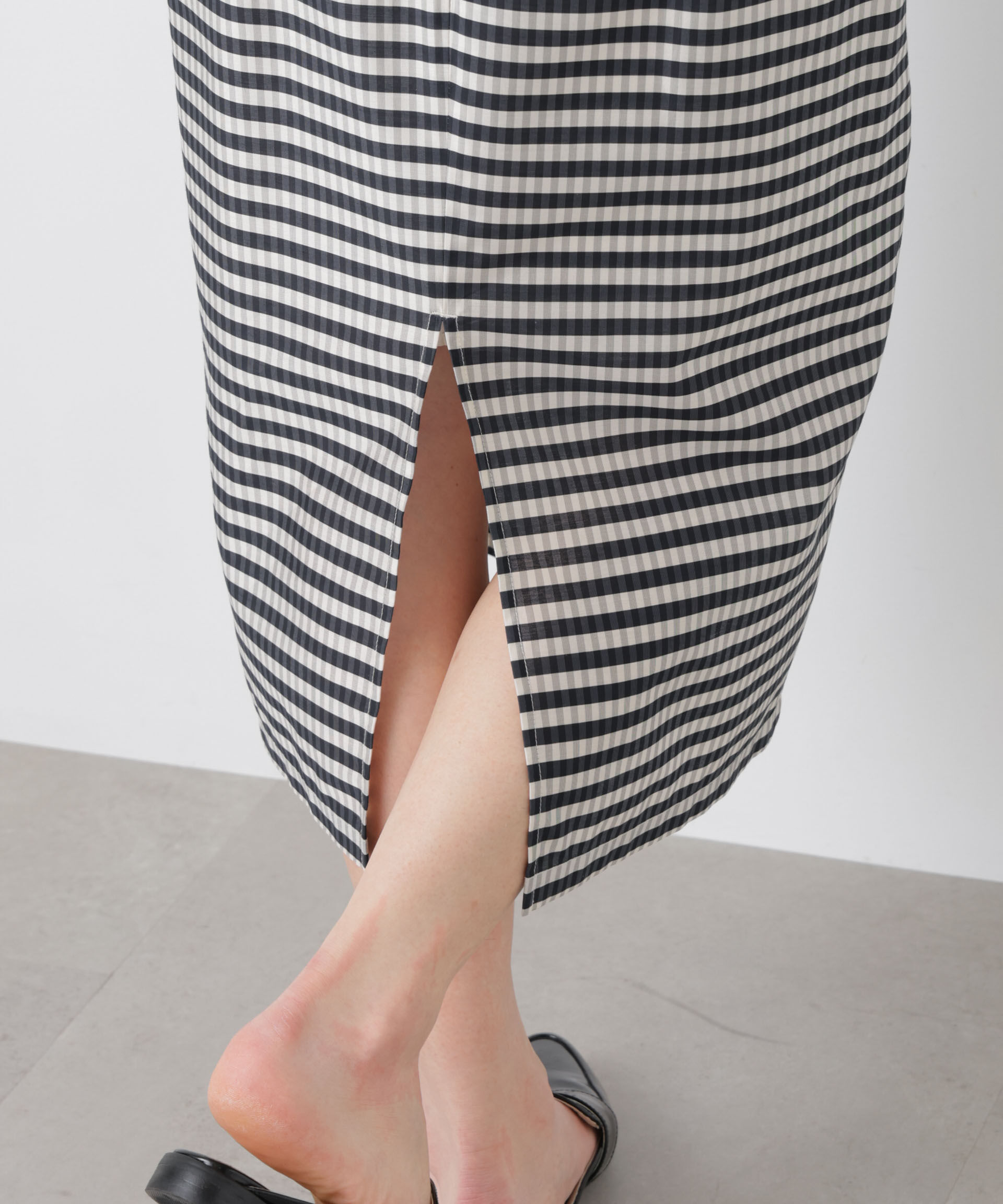 nano･universe「コンストラクテッドシェイプチェックワンピース」|ワンピース|