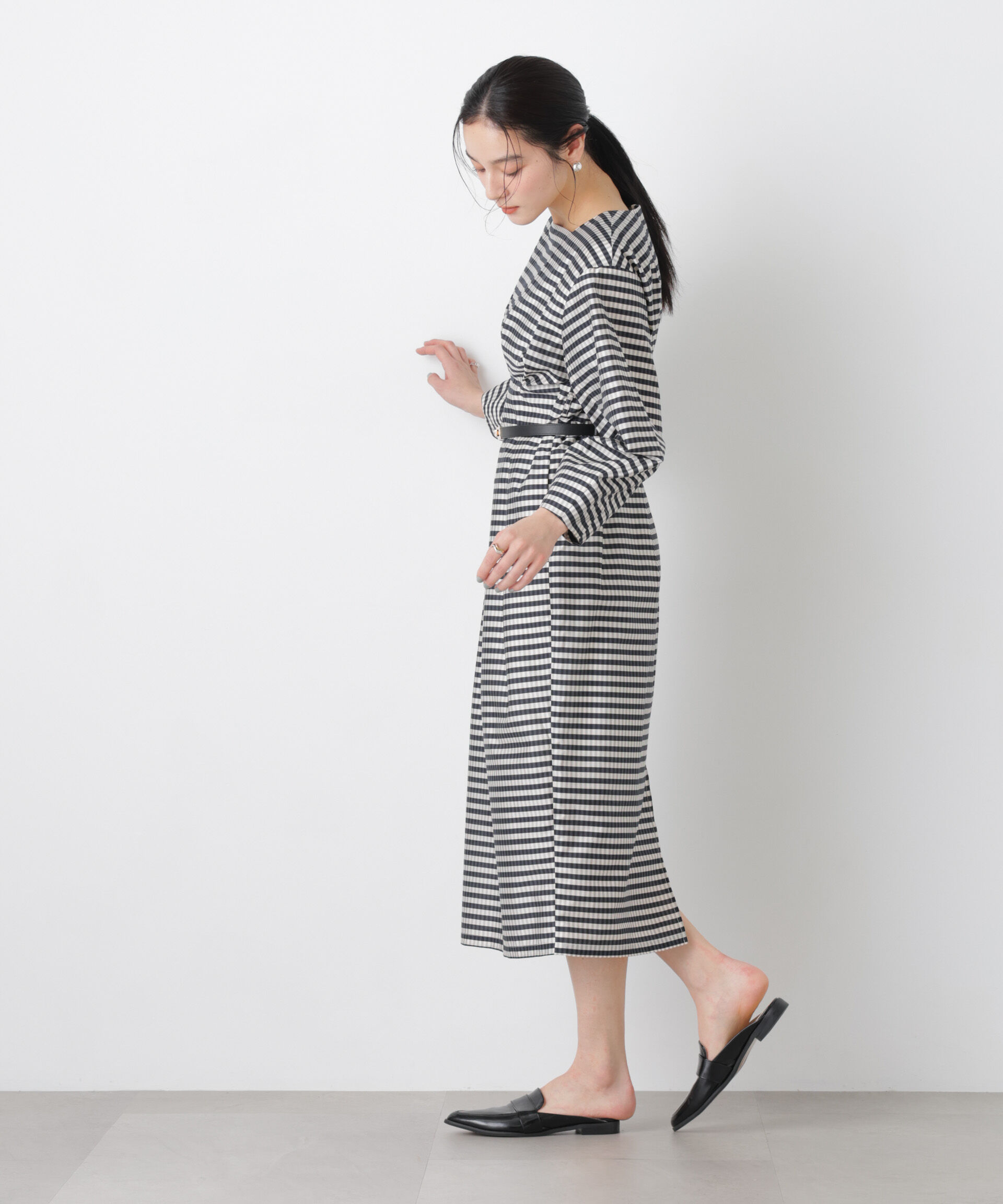 nano･universe「コンストラクテッドシェイプチェックワンピース」|ワンピース|