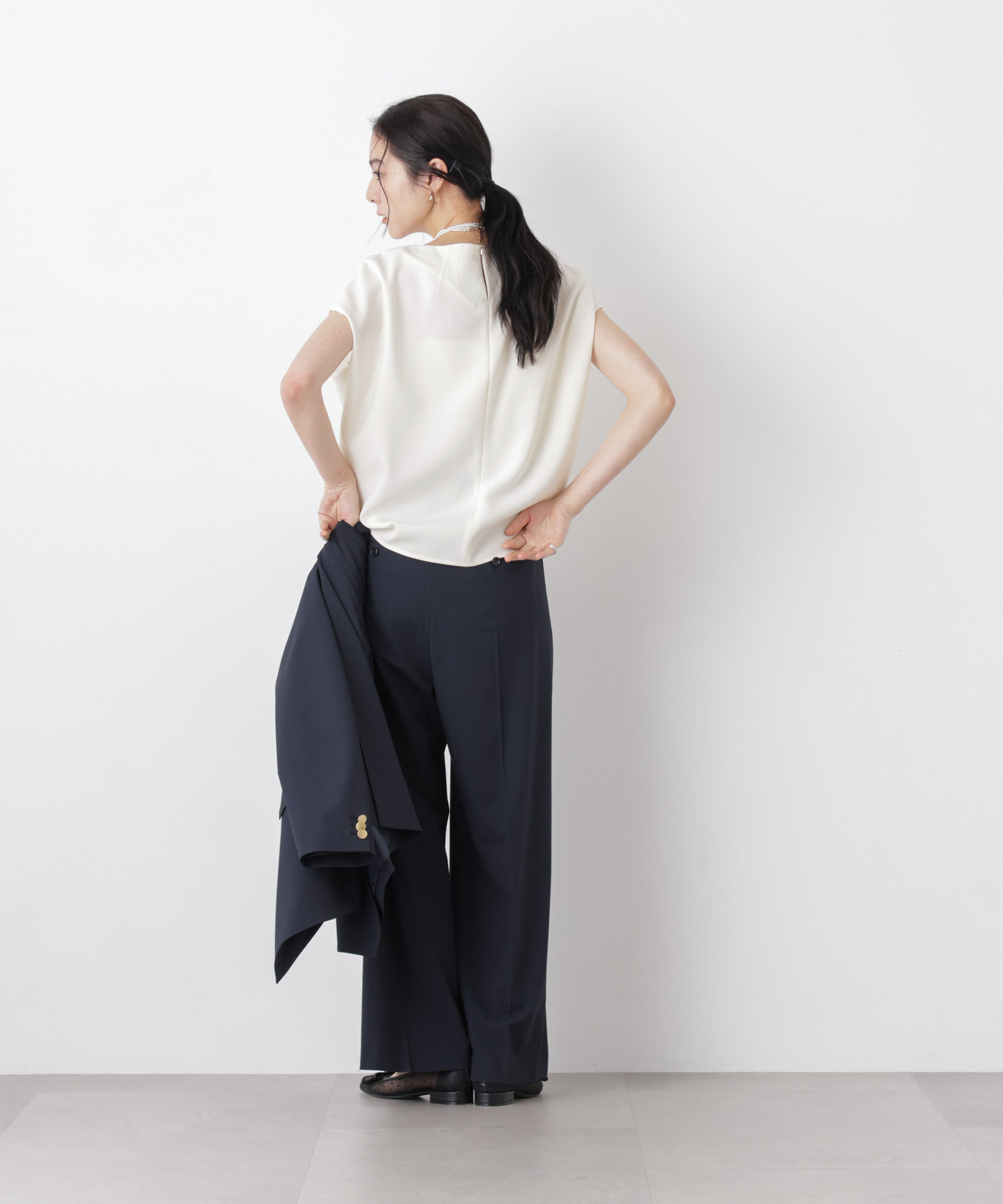 nano･universe「DressT/ボートネックタックコクーンブラウス」|シャツ・ブラウス|