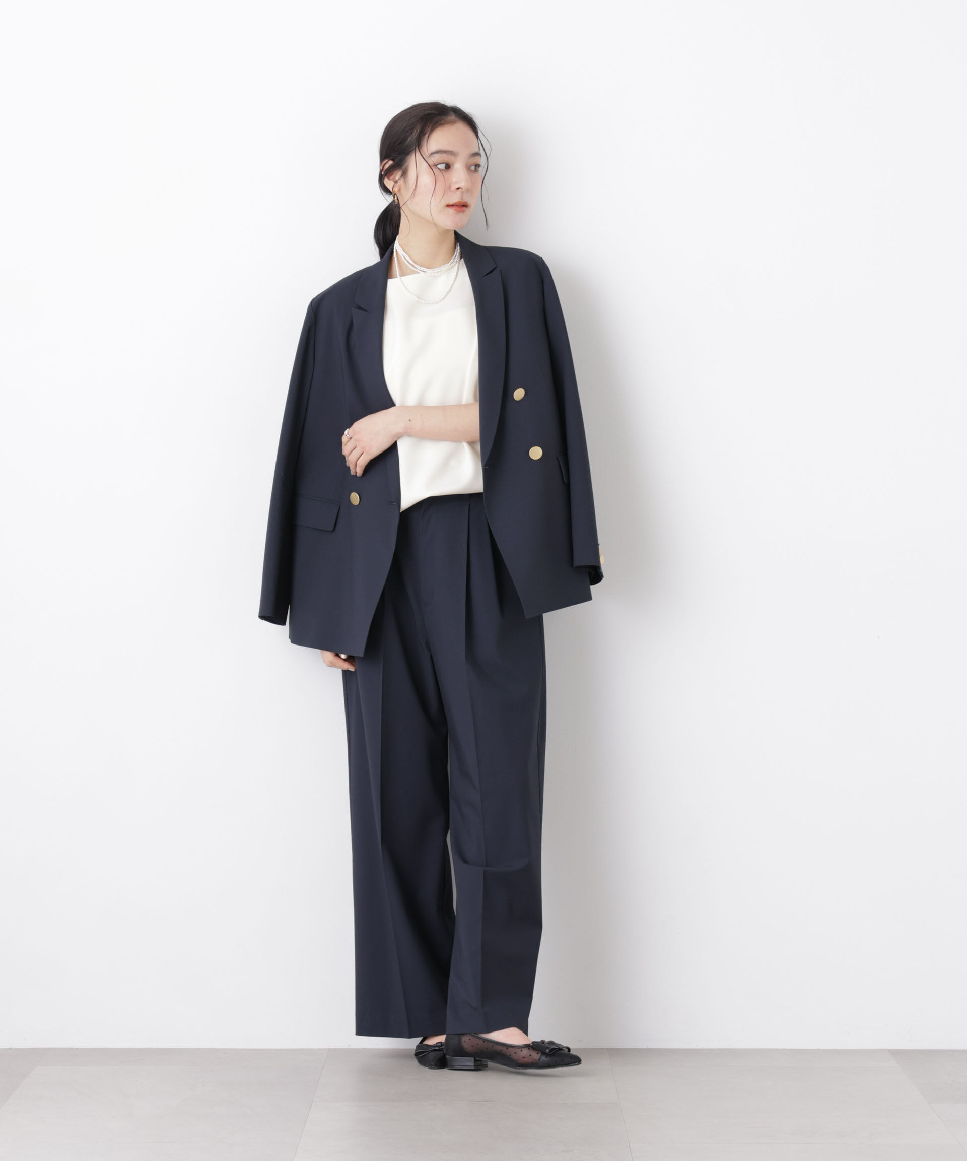 nano･universe「DressT/ボートネックタックコクーンブラウス」|シャツ・ブラウス|