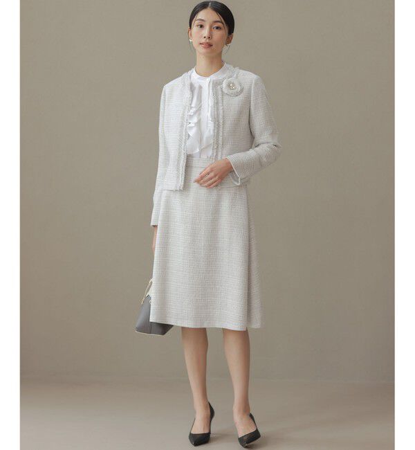 組曲「【KUMIKYOKU NAVY】ラメループモールツイード フレアスカート」|スカート|