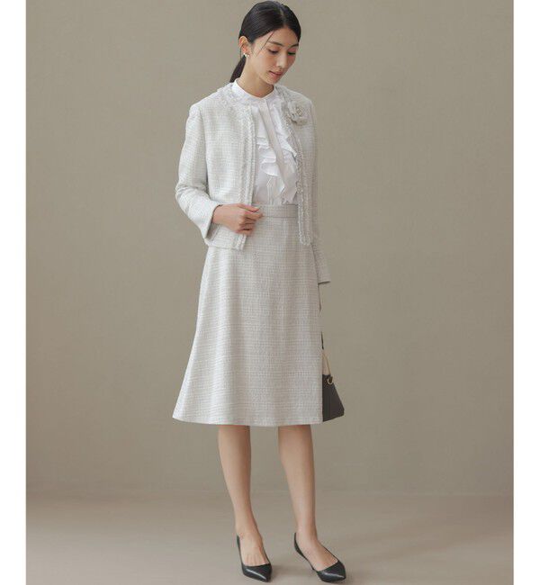 組曲「【KUMIKYOKU NAVY】ラメループモールツイード フレアスカート」|スカート|