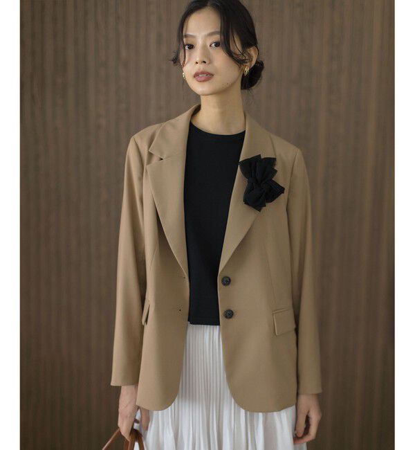 組曲「リボンレイヤードコサージュ」|ブローチ・コサージュ|ブラック系