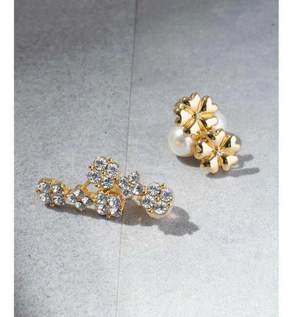 組曲「【2WAY・Flower Collection】フラワー&times;パールライク イヤリング」|イヤリング|