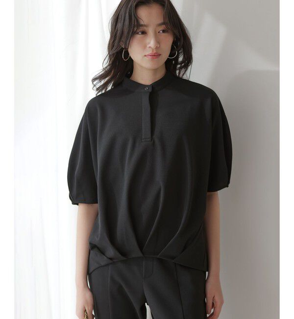 組曲「【WEB限定】ジョーゼットジャージードルマンスリーブ ブラウス」|シャツ・ブラウス|ブラック系