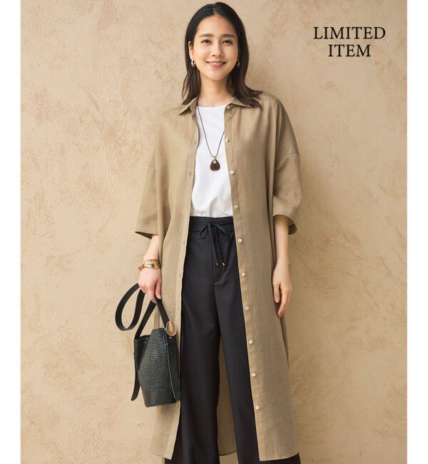 自由区「【WEB限定】シアーラミーローンシャツ ワンピース」|ワンピース|