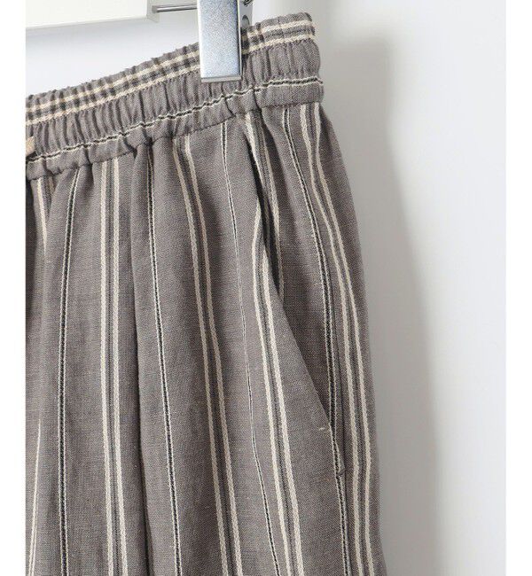 自由区「【セットアップ対応】リネンビスコースストライプドロスト パンツ」|その他|