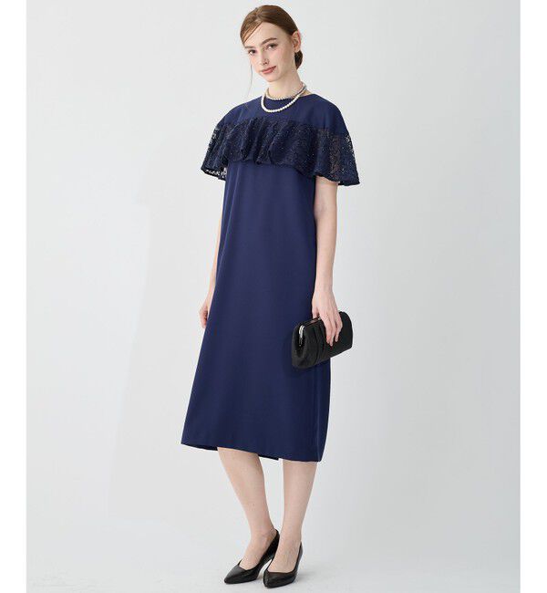 23区「【APPLAUDIR】スパンコールレース フリルコンビドレス」|ドレス|