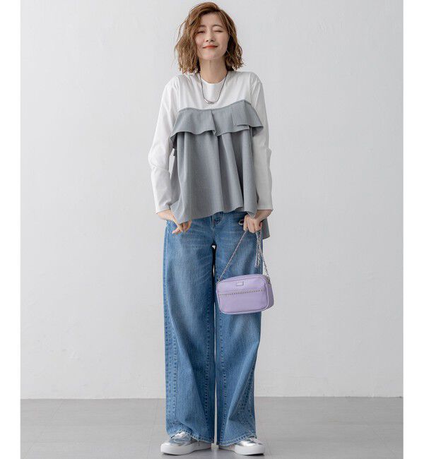 23区「【RED CARD TOKYO&times;23区/VERY3月号掲載】デニム ライン ワイドパンツ」|デニム|